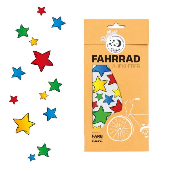 c: Farbviereck Fahrradaufkleber Bunte Sterne